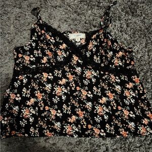 Women’s Floral Silky Lacey Tank Top